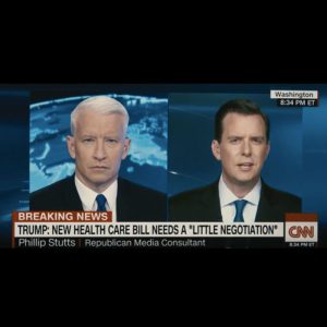 Stutts dicussing healthcare issues with CNN Anderson Cooper